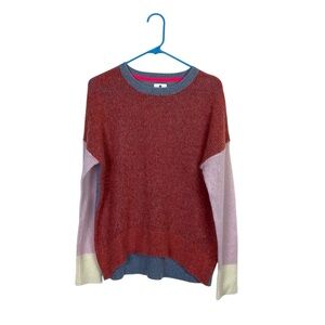 Sundry color block merino wool cashmere sweater